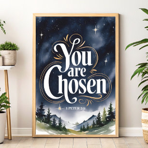 You Are Chosen – Christelijke muurkunst voor vrouw Poster