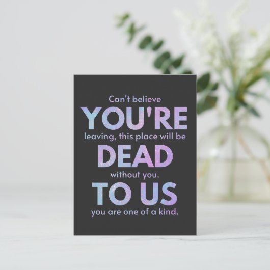 You Are Dead to Us! - R.I.P. Beheer!: Coworker Feestdagenkaart (Staand voorkant)
