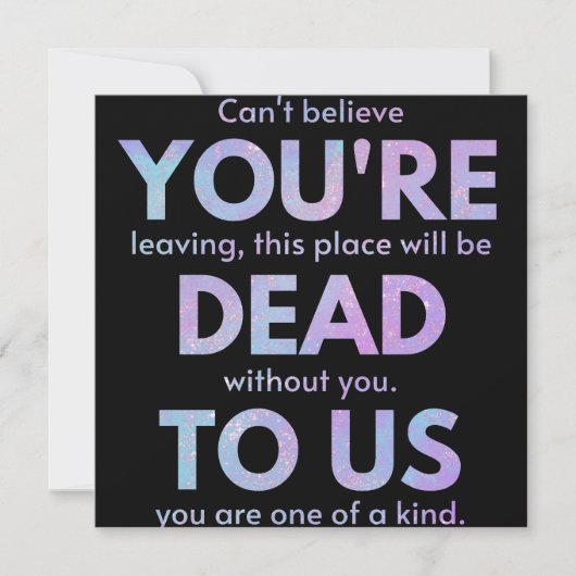 You Are Dead to Us! - R.I.P. Beheer!: Coworker Save The Date (Voorkant)