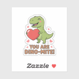 You Are Dino-mite Cute T-Rex Dinosaur Valentine  Sticker