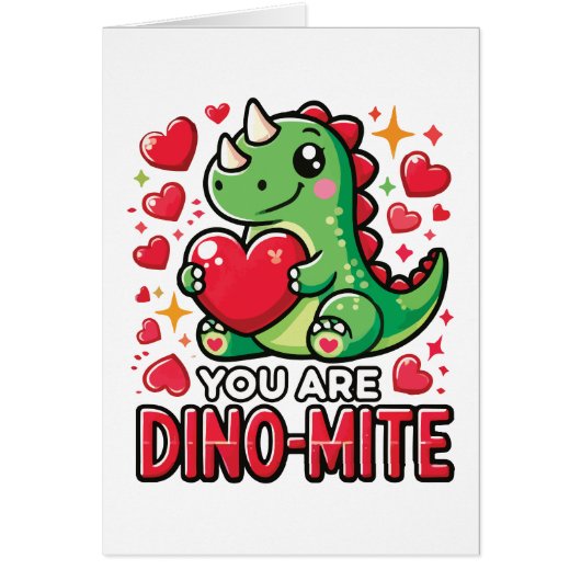 You Are Dino-Mite - Schattigee Dinosaurus Valentij (Voorkant)