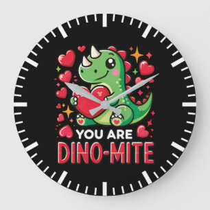 You Are Dino-Mite - Schattigee Dinosaurus Valentij Grote Klok
