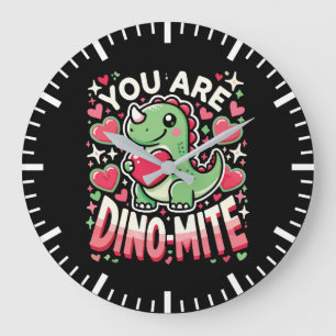 You Are Dino-Mite - Schattigee Dinosaurus Valentij Grote Klok