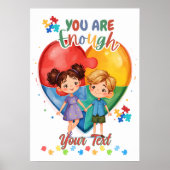You are Enough custom Autism illustrated poster (Voorkant)