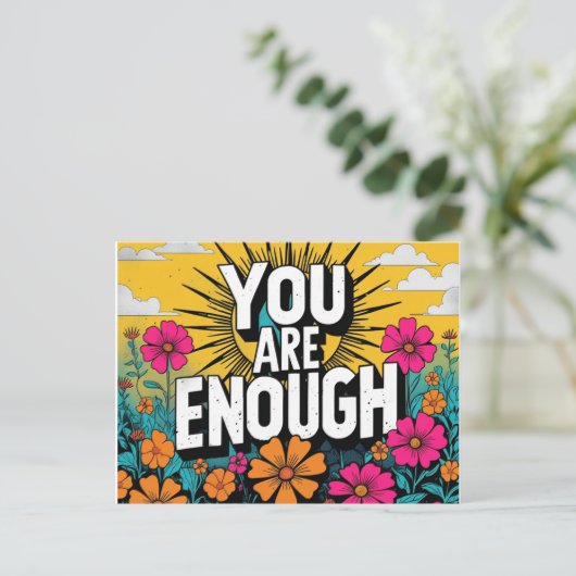 You Are Enough – Encouragement Postcard Briefkaart (Staand voorkant)