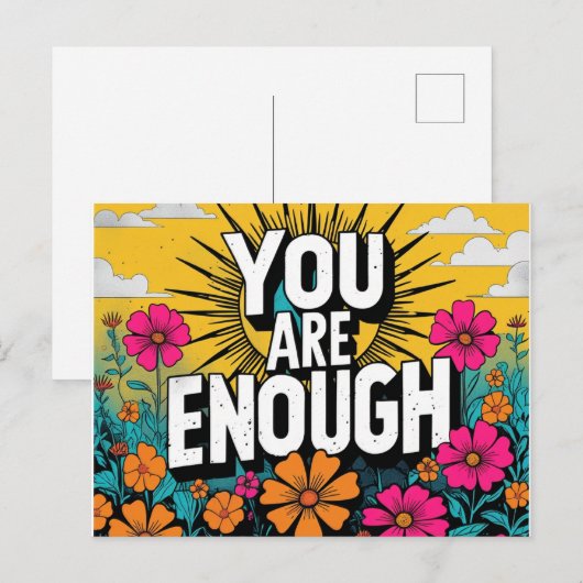 You Are Enough – Encouragement Postcard Briefkaart (Voorkant / Achterkant)