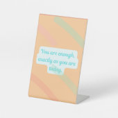 You Are Enough – Gentle Reminder Journal Reclamebord Met Voetstuk (Voorkant)
