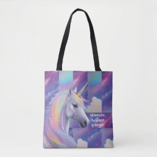 You Are Enough Herinnering Regenboog Eenhoorn Tote Bag