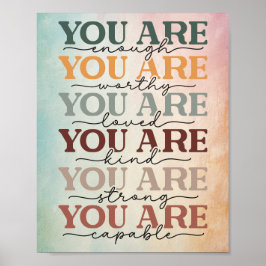 You Are Enough Minimalistische Quote Poster