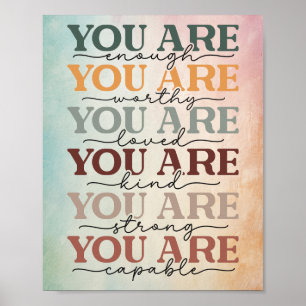 You Are Enough Minimalistische Quote Poster