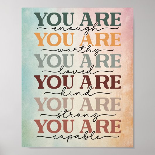 You Are Enough Minimalistische Quote Poster (Voorkant)