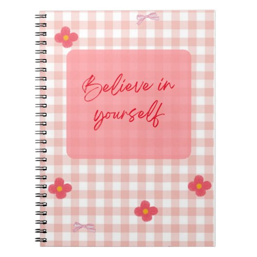 You Are Enough" Pink Motivational Journal Notitieboek (Voorkant)