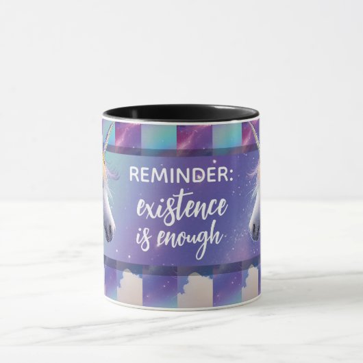 You Are Enough Reminder Rainbow Unicorn Mok (Midden)