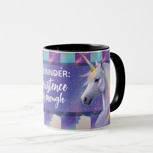 You Are Enough Reminder Rainbow Unicorn Mok (Voorkant rechts)