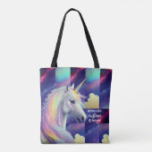 You Are Enough Reminder Sparkly White Unicorn Tote Bag (Achterkant)