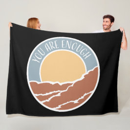 You Are Enough Self Love Motivational Quote Logo Fleece Deken