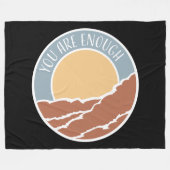 You Are Enough Self Love Motivational Quote Logo Fleece Deken (Voorkant (Horizontaal))