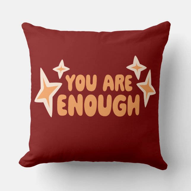 You Are Enough Self Love Motivational Quote Logo Kussen (Voorkant)