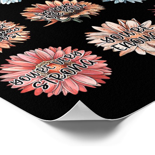 You Are Enough Words Speak Kindness Sitive Daisy  Poster (Hoek)