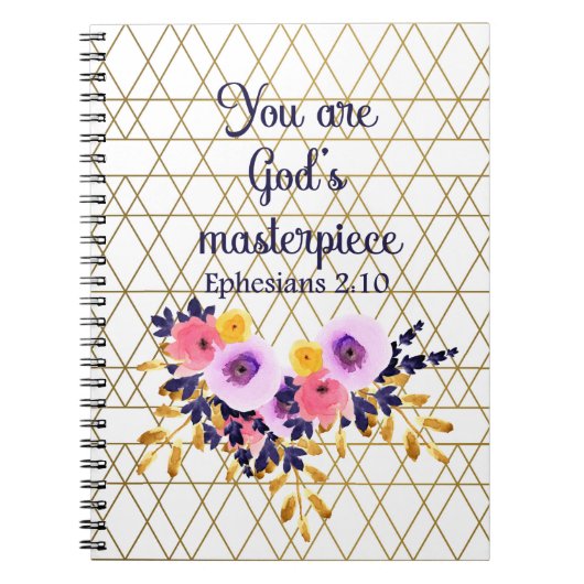 You Are God's Masterpiece Bible Verse Christian Notitieboek (Voorkant)