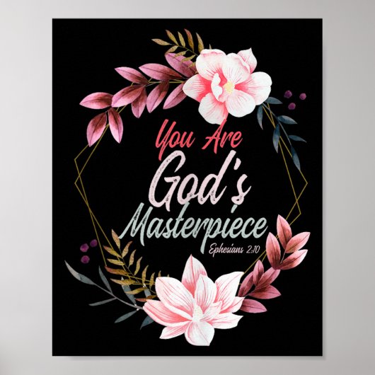 You Are Gods Masterpiece Ephesians 2_10 Prayer Bib Poster (Voorkant)