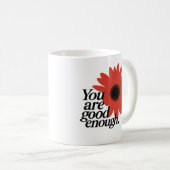 "You Are Good Enough" Red Daisy Mug Koffiemok (Voorkant rechts)