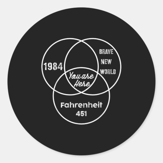 You Are Here 1984 Brave New World  Ronde Sticker (Voorkant)