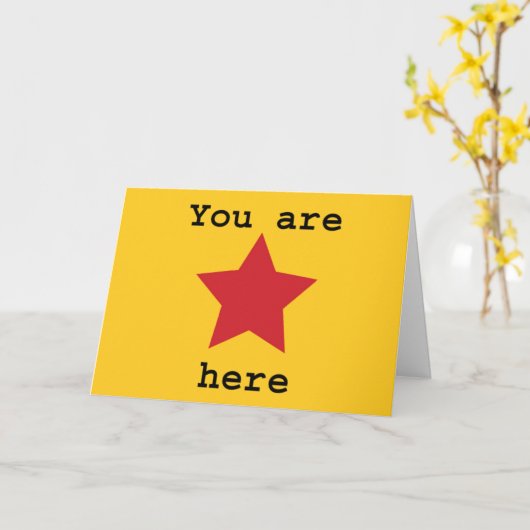 You are here card kaart (Gele Bloem)