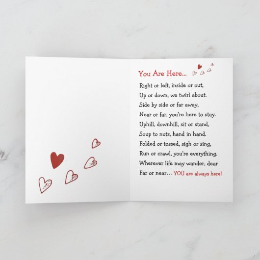 You Are Here Folded Greeting Card Kaart (Binnen)