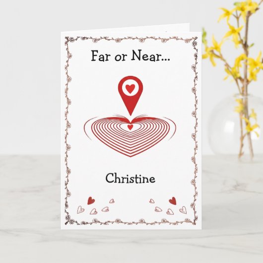 You Are Here Folded Greeting Card Kaart (Gele Bloem)