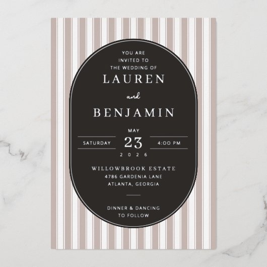 You Are Invited Elegant Beige Serif Folie Uitnodiging (Voorkant)