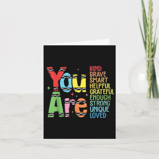 You Are Kind Smart Brave Motivational Back To Scho Kaart (Voorkant)