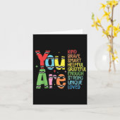 You Are Kind Smart Brave Motivational Back To Scho Kaart (Gele Bloem)