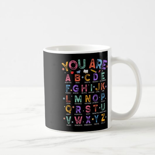 You Are Letters Alphabet Learn Abcs Boy Girl Readi Koffiemok (Rechts)