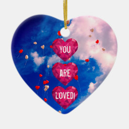 You Are Loved Hartjes in de lucht ornament