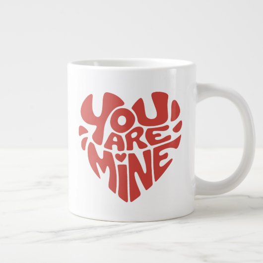 You Are Mine hartvormig ontwerp Grote Koffiekop (Rechts)