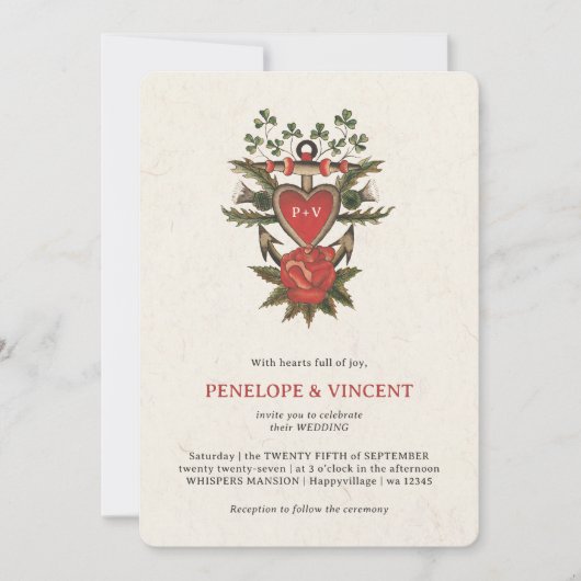 You Are My Anchor Wedding Invitation Kaart (Voorkant)