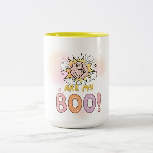 You Are My Boo – Cute Ghost Hallo Tweekleurige Koffiemok (Center)
