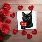 You Are My Heart Valentine Poem Black Cat Holiday  Kaart