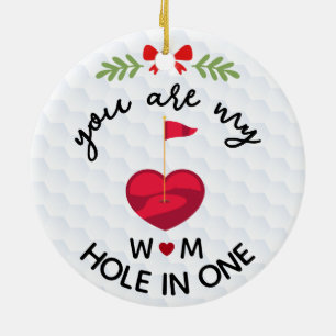 You Are My Hole in One Custom Initialen Romantisch Keramisch Ornament