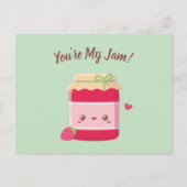 You Are My Jam, Cute Strawberry Jam Valentines Day Briefkaart (Voorkant)