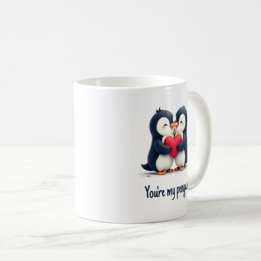 You Are My Penguin Cup - Schattigee pinguïn kussen Koffiemok (Voorkant rechts)