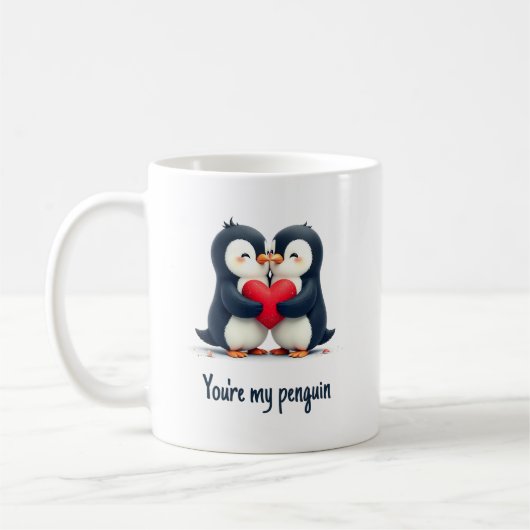 You Are My Penguin Cup - Schattigee pinguïn kussen Koffiemok (Links)