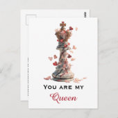 You Are My Queen Chess Valentine's Day Briefkaart (Voorkant / Achterkant)