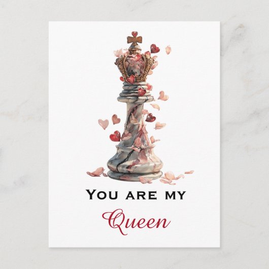 You Are My Queen Chess Valentine's Day Briefkaart (Voorkant)