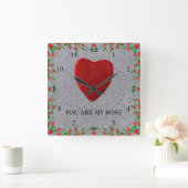 You are my rose vierkante klok (Huis)