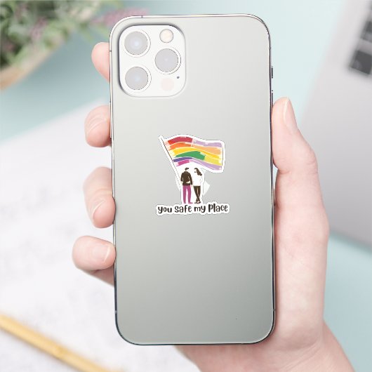 You Are My Safe Place – LGBTQ Pride Love Sticker (Telefoon)