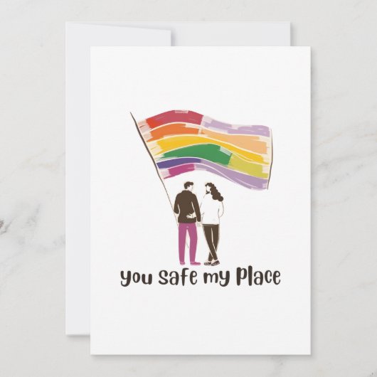 You Are My Safe Place – LGBTQ Pride Love Sticker Kaart (Voorkant)