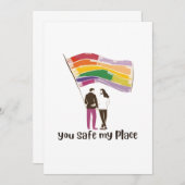 You Are My Safe Place – LGBTQ Pride Love Sticker Kaart (Voorkant / Achterkant)