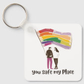 You Are My Safe Place – LGBTQ Pride Love Sticker Sleutelhanger (Voorkant)